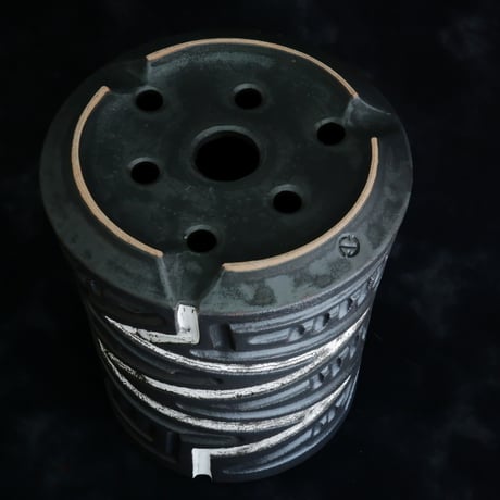 《size M》根本峻吾 作品【  S.N POT type.tall「 雷電 - raiden - 」4号 】笠間焼 植木鉢 [No.99]