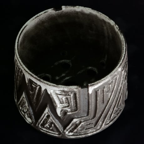 《size L》根本峻吾 作品【  S.N POT type.cylinder「 月光ノ迅雷 」5号 】笠間焼 植木鉢 [No.110]