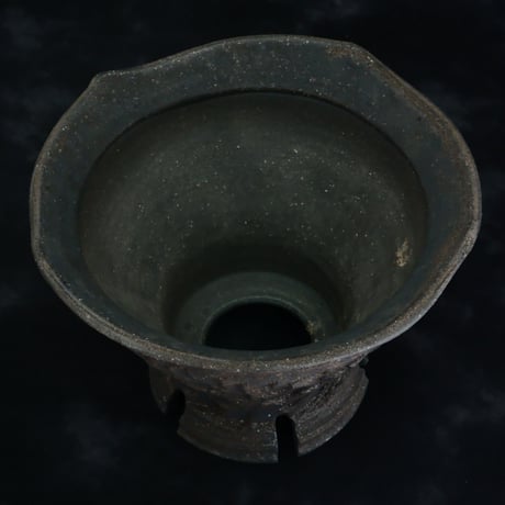 沼野秀章 作品【 Black Wrap 】4号 笠間焼 植木鉢 ［ No.72］