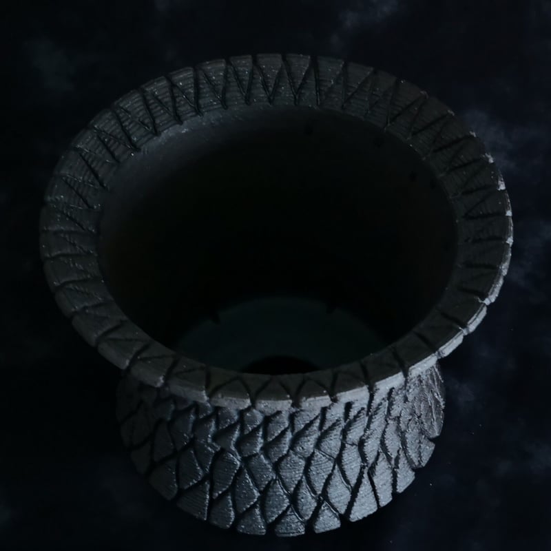 沖誠 作品【 Bark / deep cylinder / 深鉢 / 4号 】笠間焼 植木鉢
