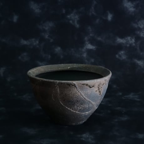 沼野秀章 作品【 black wrap 】3.5号 笠間焼 植木鉢 ［ No.60］