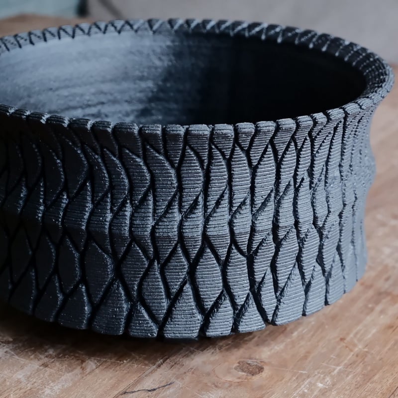 沖誠 作品【 Bark / 筒型 / 7号 XXL 】笠間焼 浅鉢 | 陶賊 -TOUZOK