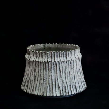 《size M》根本峻吾 作品【  S.N POT type.cylinder「 月光ノ爪牙」4号 】笠間焼 植木鉢 [No.158]