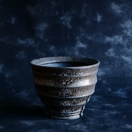 沼野秀章 作品【 black wrap 】3.5号 笠間焼 植木鉢 ［ No.16］