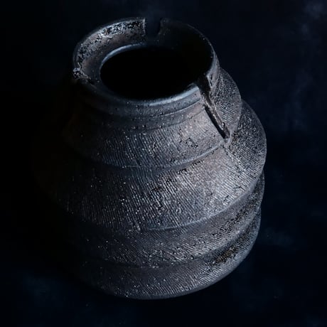 沼野秀章 作品【 black wrap 】3号 笠間焼 植木鉢 ［ No.07］