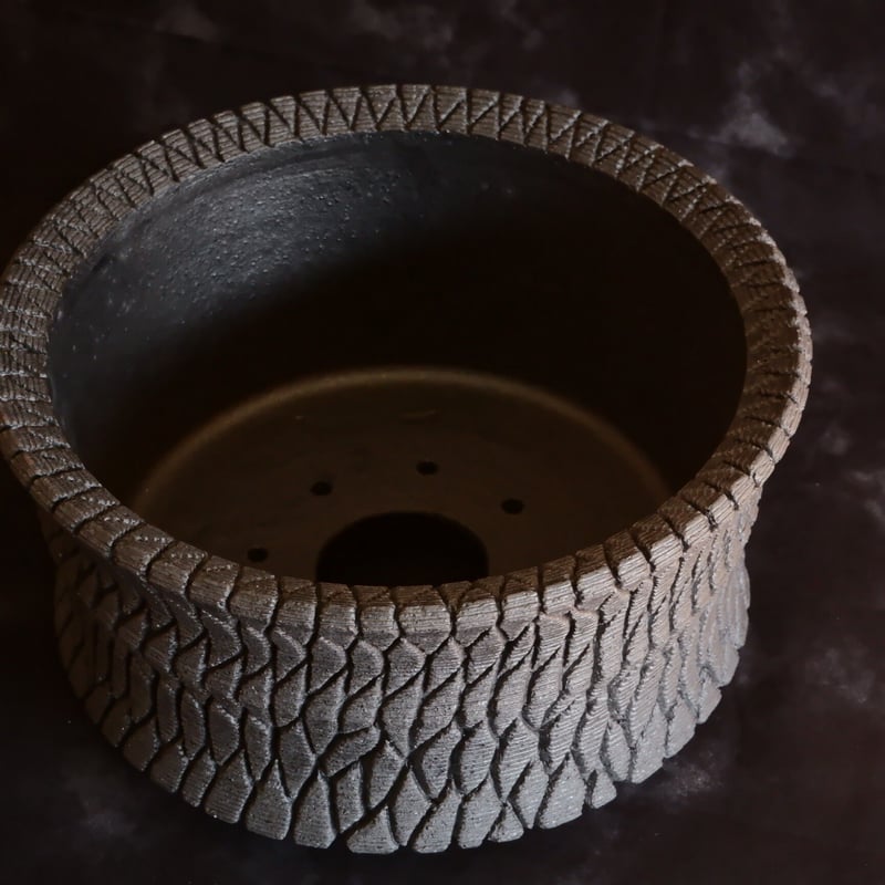 大鉢》沖誠 作品【 Bark / 筒型 / 6号 】笠間焼 植木鉢 [No.2] | 陶賊