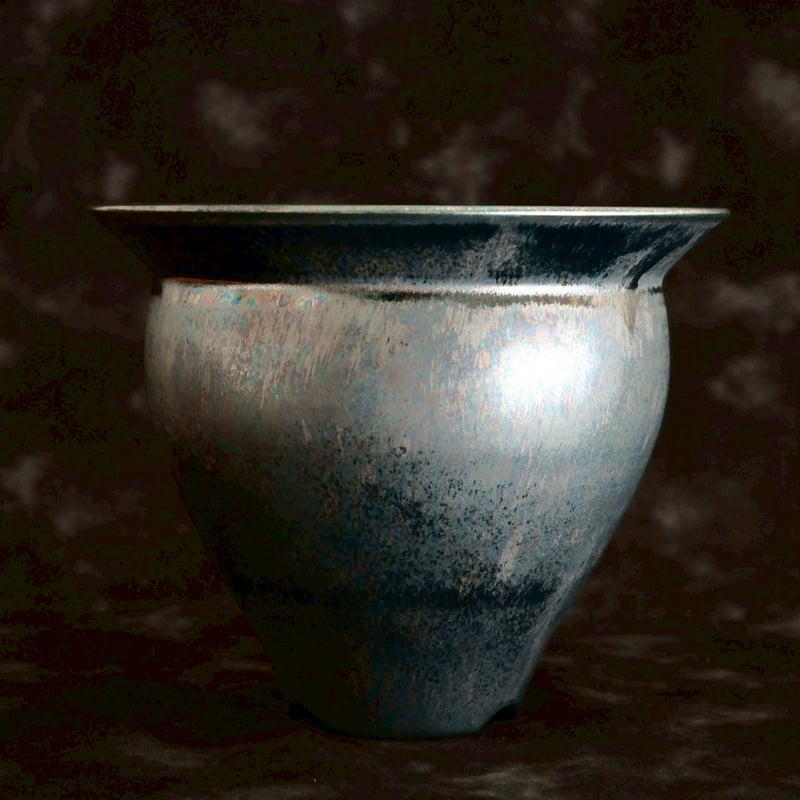 坂本新 作品 【 LUSTER - 蛋白 - 】 4号 笠間焼 植木鉢 ［ No.23 ］