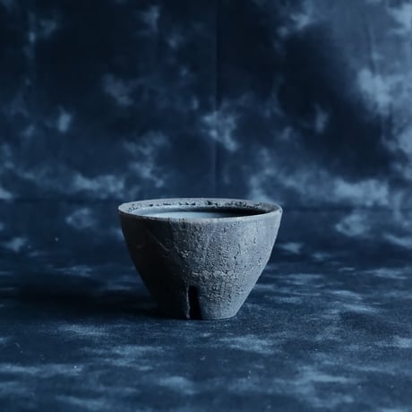 沼野秀章 作品【 Black Wrap 】2.5号 笠間焼 植木鉢 ［ No.157］