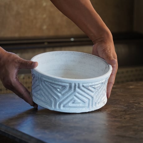 《 7号サイズ 》根本峻吾 作品【  S.N POT type.slim-low「 月光ノ鐵 」笠間焼 植木鉢