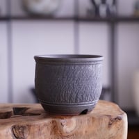 與那嶺大輔 作 【 琉球飛び鉋 / 4号 / M 】やちむん 植木鉢 ［No.05］