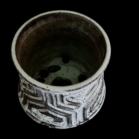 《size M》根本峻吾 作品【  S.N POT type.slim「 月光ノ鐵」4号 】笠間焼 植木鉢 [No.152]