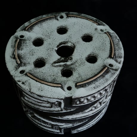 《size L》根本峻吾 作品【  S.N POT type.cylinder「 月光ノ雷電 」5号 】笠間焼 植木鉢 [No.103]