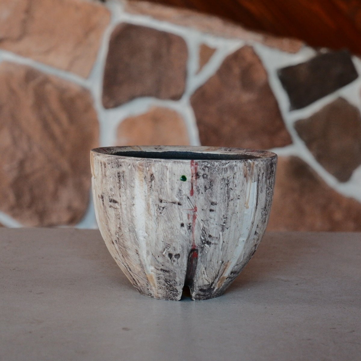 陶器鉢　沼野秀章　植木鉢　笠間焼 沼野秀章 作品 【 black wrap 】 3号 笠間焼 植木鉢 ［ No.5 ］ | 陶