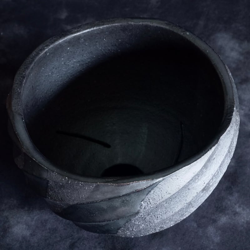 沖誠 陶器鉢 シリンダー ツイスト スパイラル シリンダー pot 植木鉢