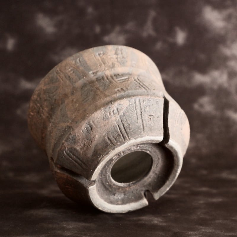 沼野秀章 作品 【 black wrap 】 3.5号 笠間焼 植木鉢 ［ No.3 ］ |