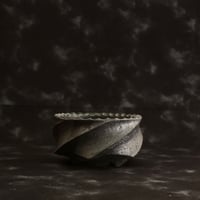 沖誠 作品【 Spiral - 黒 - / シャロー型  / 3号 S 】笠間焼 浅鉢  【No.7】