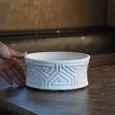 《 7号サイズ 》根本峻吾 作品【  S.N POT type.slim-low「 月光ノ鐵 」笠間焼 植木鉢