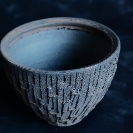 沼野秀章 作品【 Black Wrap 】3号 笠間焼 植木鉢 ［ No.149］