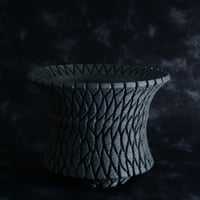 沖誠 作品【 Rivet - 燻銀彩 - / 五角 / 3号 φ9 】笠間焼 植木鉢 【No.