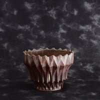 中野明彦 作品【 KIRIKO / dark brown / 4号 】笠間焼 植木鉢 [No.161]