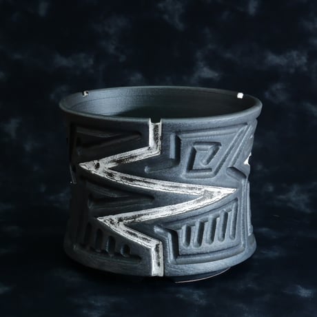 《size L》根本峻吾 作品【  S.N POT type.slim「 雷電 - raiden - 」5号 】笠間焼 植木鉢 [No.97]