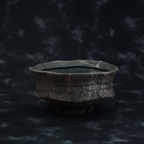 沼野秀章 作品【 Black Wrap 】4号 笠間焼 植木鉢 ［ No.70］