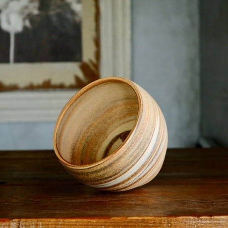 根本峻吾 作品【 S.N.POT type round「Jupiter 」4号 】笠間焼 植木鉢 ［No.02］