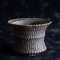 沖誠 作品【 Bark / deep cylinder / 深鉢 / 4号 】笠間焼 植木鉢