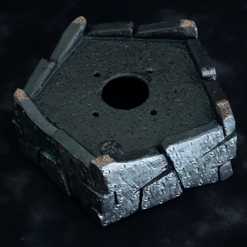 沖誠 作品【 Rivet - 燻銀彩 - / 五角 shallow / 3号 φ9 】笠間焼