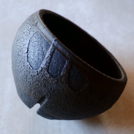 沼野秀章 作品【 japan wrap - 陶胎漆器 - 】3.5号 笠間焼 植木鉢 ［ No.34 ］