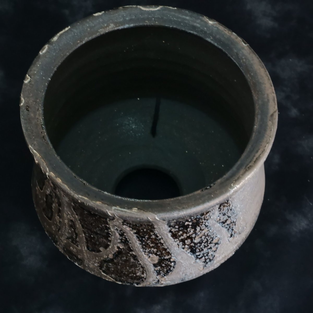 沼野秀章 作品【 black wrap 】3.5号 笠間焼 植木鉢 ［ No.68