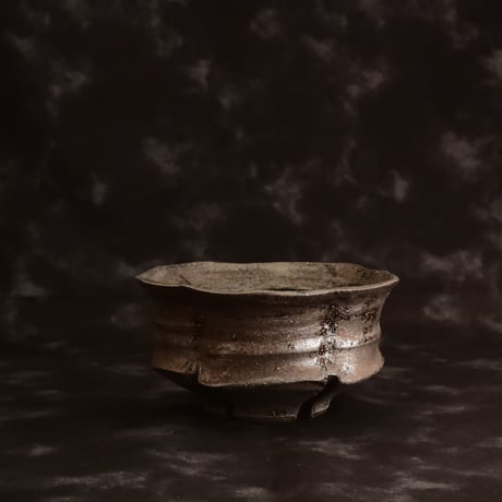 沼野秀章 作品【 Black Wrap 】3.5号 笠間焼 植木鉢 ［ No.7］