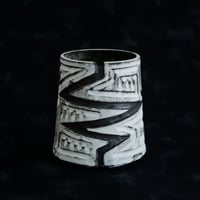 《size S》根本峻吾 作品【  S.N POT type.tall「 月光ノ雷電 」3号 】笠間焼 植木鉢 [No.104]