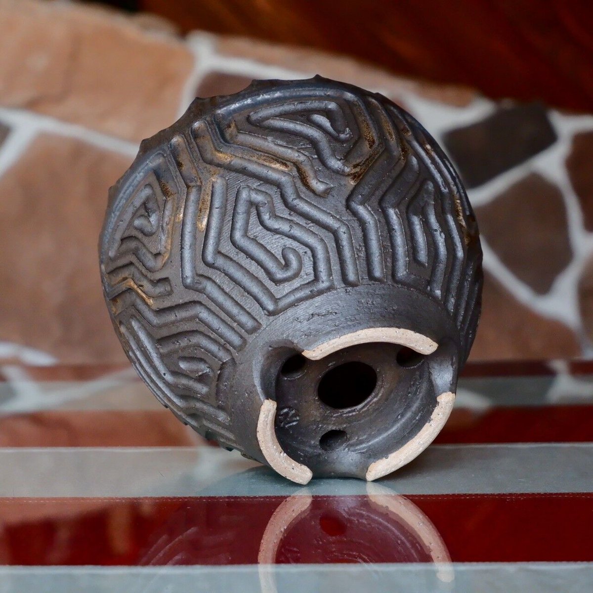 根本峻吾 作品【 S.N.Pot ''鎬丸'' - crown - 5号 】笠間焼 植木鉢 |