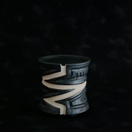 《size S》根本峻吾 作品【  S.N POT type.slim「 雷電 - raiden - 」3号 】笠間焼 植木鉢 [No.145]