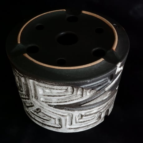 《size M》根本峻吾 作品【  S.N POT type.cylinder「 月蝕雷電 」4号 】笠間焼 植木鉢 [No.149]