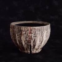 沼野秀章 作品【 刻ム音 】φ14.5cm 笠間焼 植木鉢 ［ No.129］
