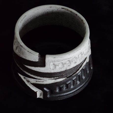 《size S》根本峻吾 作品【  S.N POT type.cylinder「 月蝕雷電 」3号 】笠間焼 植木鉢 [No.147]