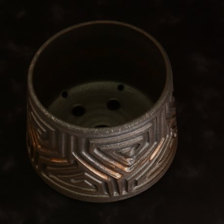 《size L》根本峻吾 作品【 S.N.POT type. normal 「 鐡 - kurogane - 」5号 】笠間焼 植木鉢 [No.8]
