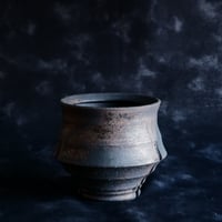 沼野秀章 作品 【 black wrap 】 3号 笠間焼 植木鉢 ［ No.5 ］ | 陶