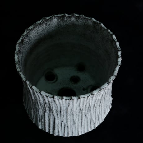 《size L》根本峻吾 作品【  S.N POT type.slim「 月光ノ爪牙」5号 】笠間焼 植木鉢 [No.93]