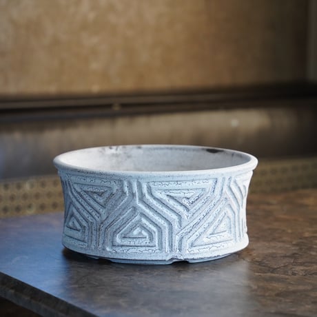 《 8号サイズ 》根本峻吾 作品【  S.N POT type.slim-low「 月光ノ鐵 」笠間焼 植木鉢