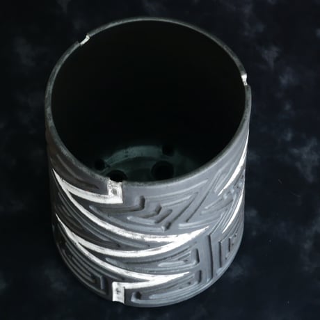 《size L》根本峻吾 作品【  S.N POT type.tall「 雷電 - raiden - 」5号 】笠間焼 植木鉢 [No.100]