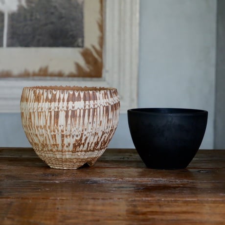 根本峻吾 作品【 S.N.Pot '' Jupiter - crater type " 4号 】笠間焼 植木鉢