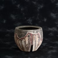 沼野秀章 作品 【 black wrap 】 3号 笠間焼 植木鉢 ［ No.7 ］ | 陶