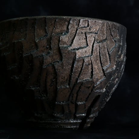 沼野秀章 作品【 Black Wrap 】3.5号 笠間焼 植木鉢 ［ No.131］