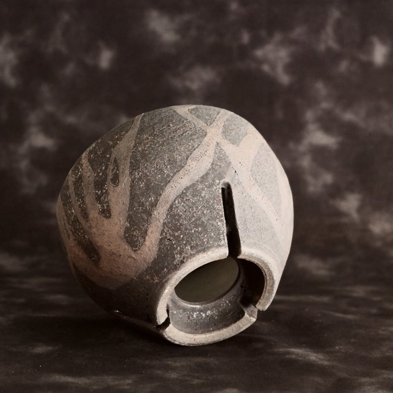 沼野秀章 作品 【 black wrap 】 3号 笠間焼 植木鉢 ［ No.7 ］ | 陶