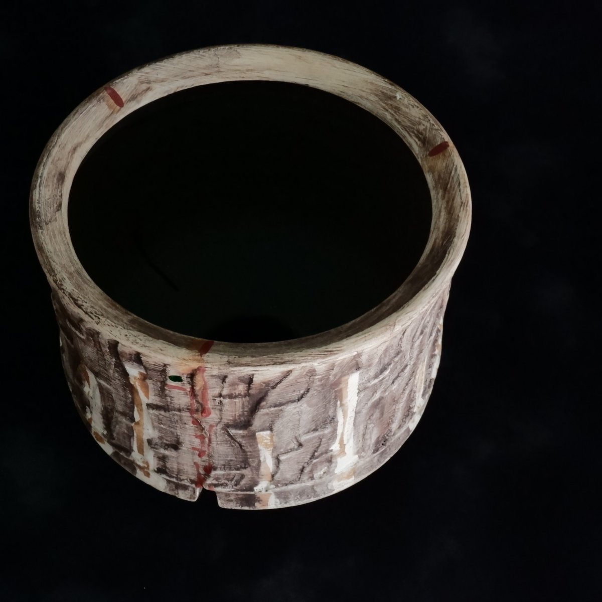 沼野秀章 作品【 刻ム音 】φ12.5cm 笠間焼 植木鉢 ［ No.116］ | 陶賊