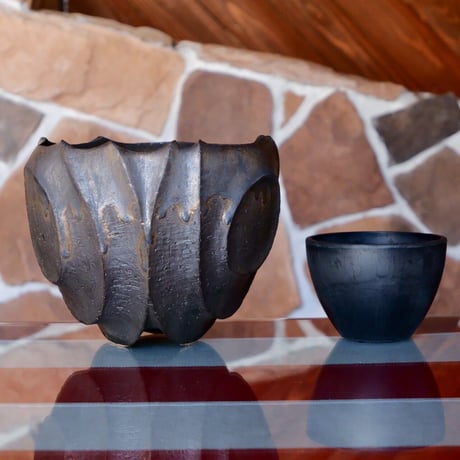 根本峻吾 作品【 S.N.Pot ''廻 - kai - '' 6号 最大サイズ 】笠間焼 植木鉢