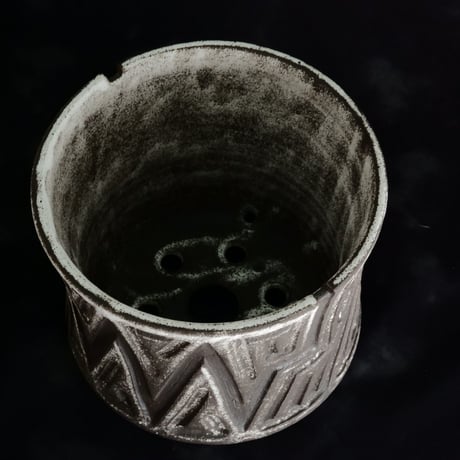 《size L》根本峻吾 作品【  S.N POT type.slim「 月光ノ迅雷 」5号 】笠間焼 植木鉢 [No.111]